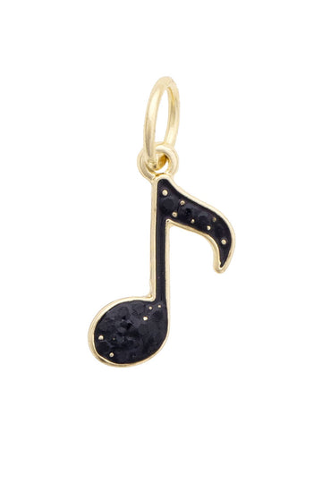 Pave Music Note Charm in Black
