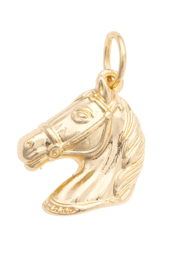 Horsehead Charm in Shiny Gold
