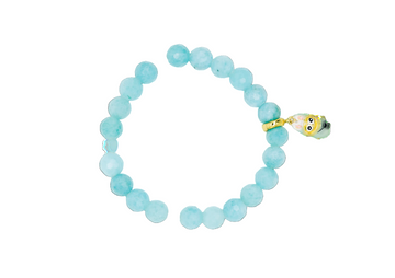 Labubu Sparkles: Amazonite + Moonstone 8mm