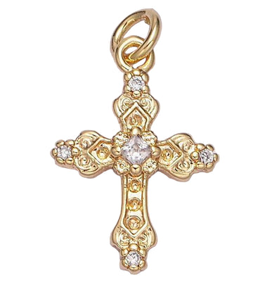 14kt gold filled Cross charm